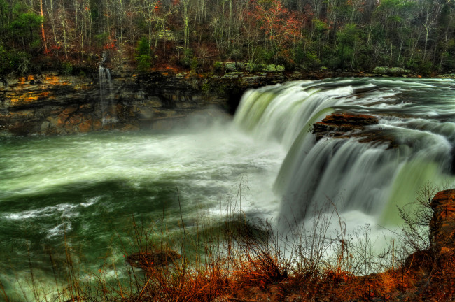 Обои картинки фото природа, водопады, водопад, река, лес