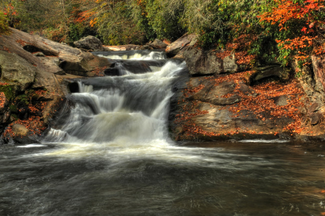 Обои картинки фото природа, водопады, река, лес, водопад