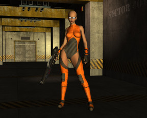 Картинка 3д+графика фантазия+ fantasy оружие фон взгляд девушка