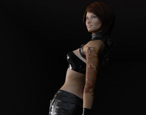 Картинка 3д+графика люди+ people девушка взгляд фон