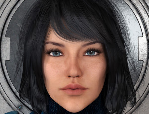 Картинка 3д+графика портрет+ portraits девушка взгляд фон