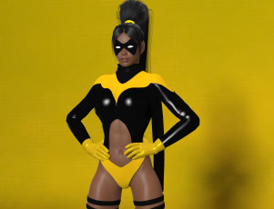 обоя 3д графика, существа , creatures, девушка, взгляд, фон, маска