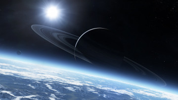 Картинка космос арт планеты звезды вселенная галактика поверхность