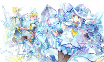 Картинка аниме vocaloid yuki miku ekira nieto kagamine rin арт девушки hatsune