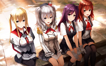 Картинка аниме kantai+collection arashio kashima kantai collection девушки akabane rin kancolle hagikaze graf zeppelin арт