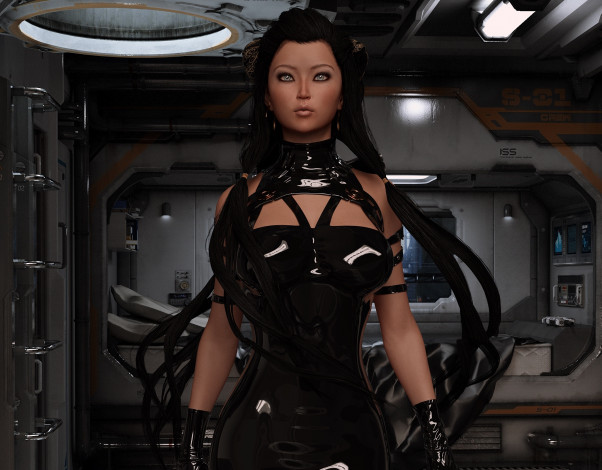 Обои картинки фото 3д графика, люди , people, девушка, взгляд, фон