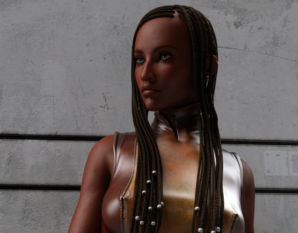 Обои картинки фото 3д графика, люди , people, девушка, взгляд, фон