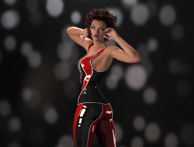 Обои картинки фото 3д графика, люди , people, девушка, фон, взгляд