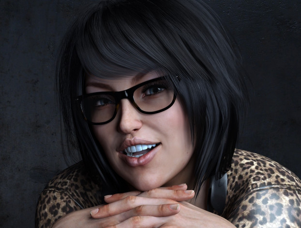 Обои картинки фото 3д графика, портрет , portraits, девушка, взгляд, фон