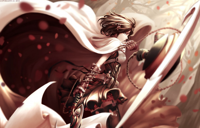 Обои картинки фото аниме, rwby, девушка, арт, dishwasher1910, summer, rose, оружие