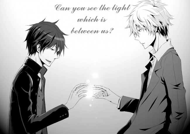 Обои картинки фото аниме, durarara, парни, шизуо, хейваджима, изая, орихара