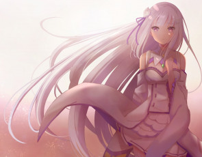 Картинка аниме re +zero+kara+hajimeru+isekai+seikatsu взгляд фон девушка