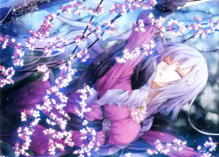 Картинка аниме reine+des+fleurs девушка цветы
