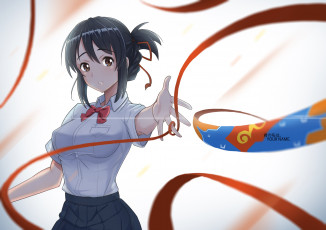 Картинка аниме kimi+no+na+wa взгляд фон девушка