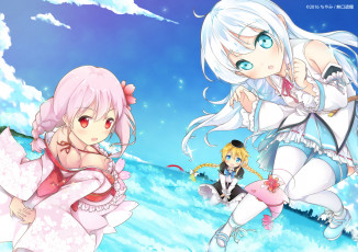 Картинка аниме unknown +другое девушки взгляд фон