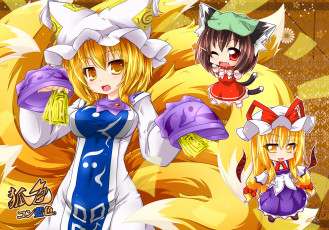 Картинка аниме touhou фон взгляд девушки