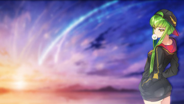 Картинка аниме code+geass девушка взгляд фон