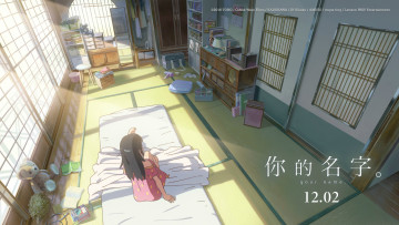 Картинка аниме kimi+no+na+wa девушка фон взгляд