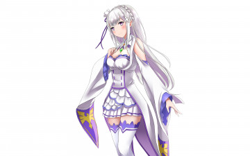 Картинка аниме re +zero+kara+hajimeru+isekai+seikatsu девушка фон взгляд