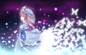 Картинка аниме touhou фон девушка взгляд