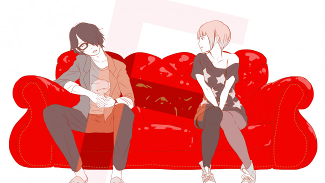 Обои картинки фото идеальный инсайдер ,  subete ga f ni naru,  the perfect insider, аниме, subete ga f ni naru, девушка, взгляд, фон, парень