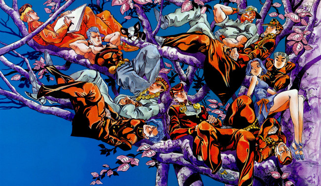 Обои картинки фото аниме, jojo`s bizarre adventure, парни, персонажи