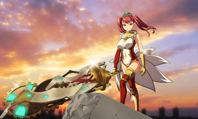 Обои картинки фото schoolgirl strikers, аниме, взгляд, фон, девушка