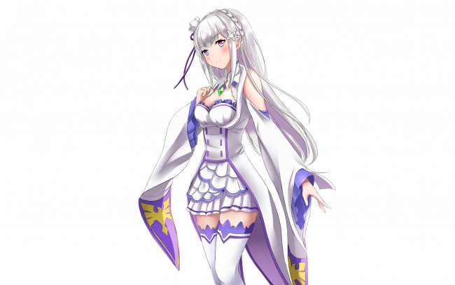 Обои картинки фото аниме, re,  zero kara hajimeru isekai seikatsu, девушка, фон, взгляд