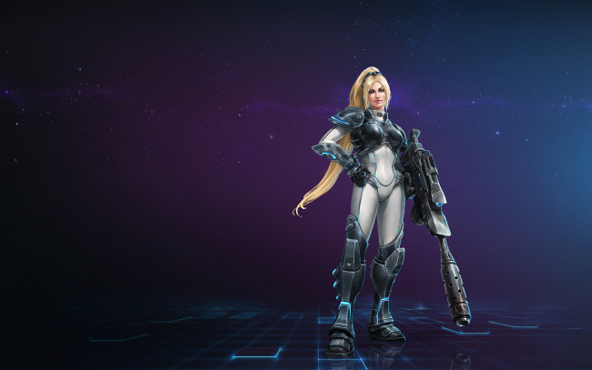 Обои картинки фото фэнтези, роботы,  киборги,  механизмы, фон, девушка, взгляд, униформа, оружие