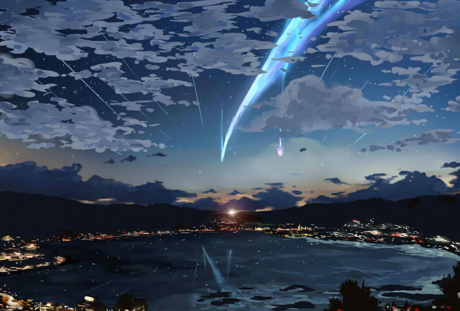 Обои картинки фото аниме, kimi no na wa, комета