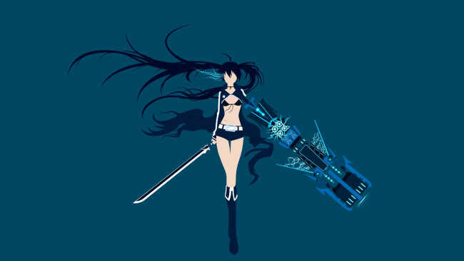 Обои картинки фото аниме, black rock shooter, bleach