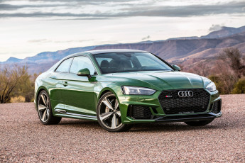 Картинка audi+rs+5+2018 автомобили audi зеленый площадка горы