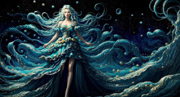 Картинка фэнтези девушки нейросети графика нейроарт ai art нейронные сети рисунки нейро искусство