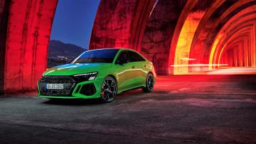 обоя audi rs 3 sedan, автомобили, audi, зеленый, арки