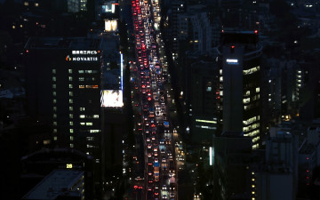 Картинка города -+панорамы здания дома огни дорога транспорт