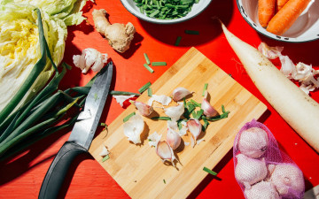 Картинка еда овощи чеснок морковь зеленый лук имбирь