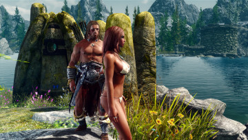 Картинка 3д графика people люди девушка воин викинг