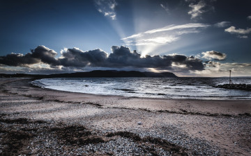 Картинка sunrise природа побережье пляж рассвет залив тучи океан