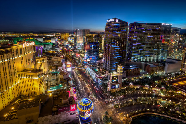 Обои картинки фото las, vegas, города, лас, вегас, сша, огни, ночь, панорама