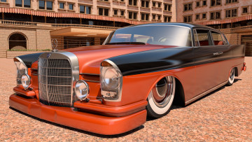 обоя автомобили, 3д, 300se, mercedes-benz, 1961