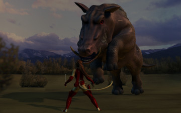 Картинка 3д+графика fantasy+ фантазия существо девушка кошка