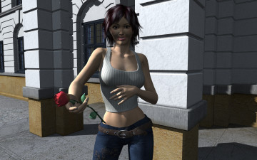 Картинка 3д+графика people+ люди роза девушка