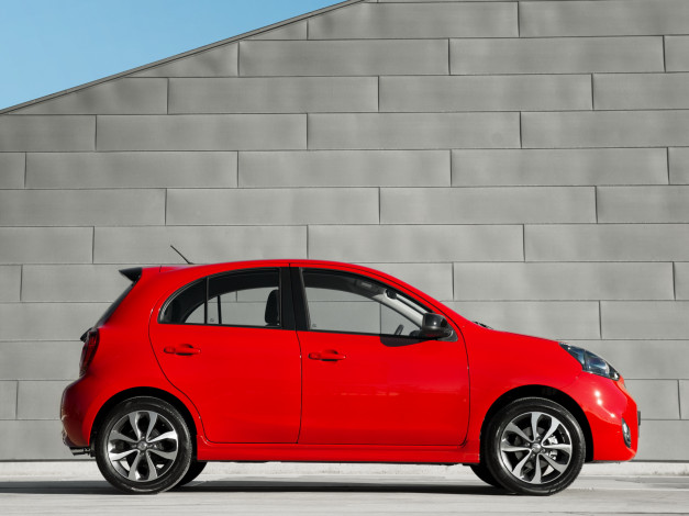 Обои картинки фото автомобили, nissan, datsun, k13, красный, 2014, ca-spec, micra