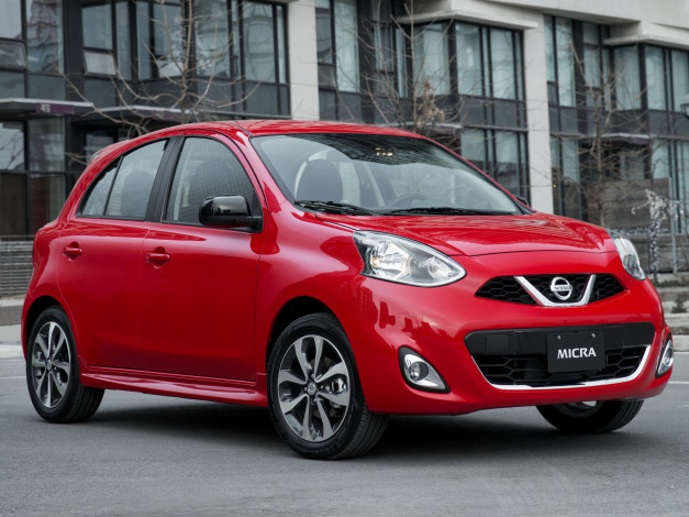 Обои картинки фото автомобили, nissan, datsun, красный, 2014, k13, ca-spec, micra