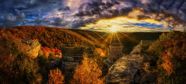 Обои картинки фото природа, восходы, закаты, панорама, hdr