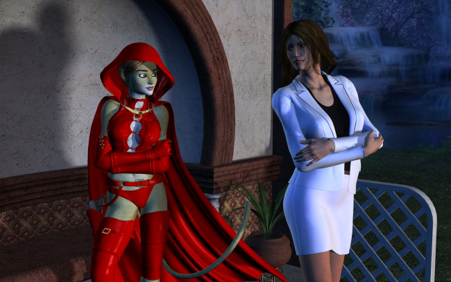 Обои картинки фото 3д графика, fantasy , фантазия, девушка, кошка