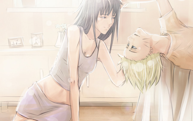 Обои картинки фото аниме, naruto, романтика, наруто, хината