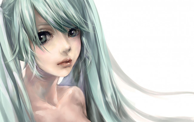 Обои картинки фото аниме, vocaloid, девушка, волосы, лицо