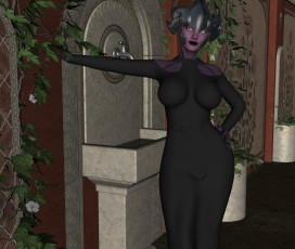 Картинка 3д+графика существа+ creatures цветы рога фон взгляд кастаника