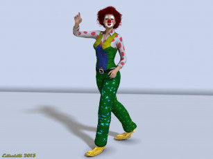 Картинка 3д+графика люди+ people фон взгляд девушка клоун